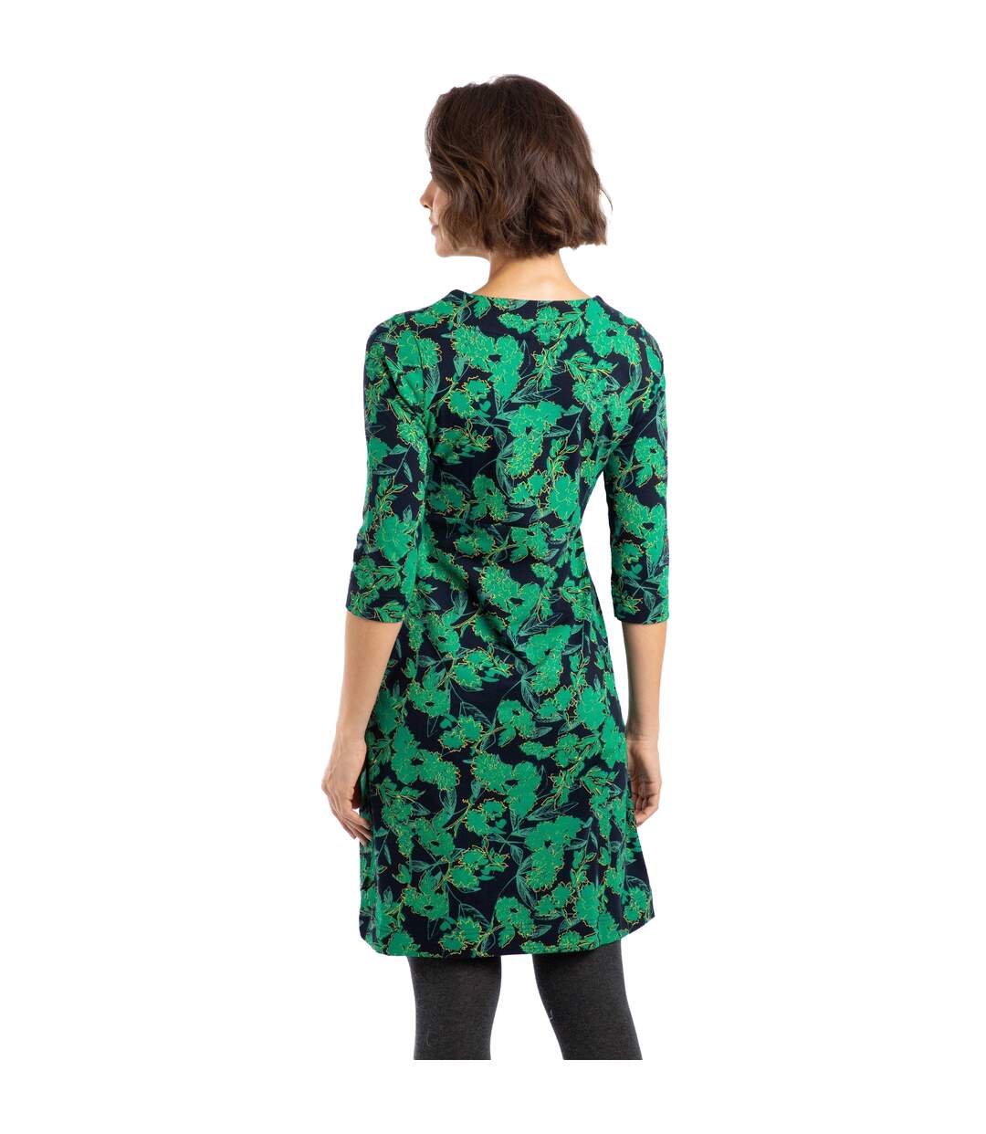 Womens/ladies Shafika Printed Jersey Midi Dress Night Blue Weird Fish-3