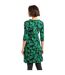 Womens/ladies Shafika Printed Jersey Midi Dress Night Blue Weird Fish-3