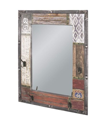 Patère Murale & Miroir Route 75cm Naturel