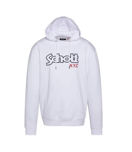 Sweat à capuche blanc homme schott sidney - l