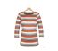 MAYFLOWER DIXIE1 - Tee-shirt manches 3/4 en coton rib : rayures crème, beige, taupe et orange-2