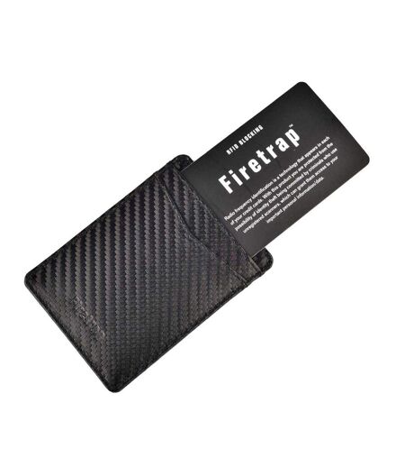 Ribbed Leather Card Holder One Size Black Firetrap
