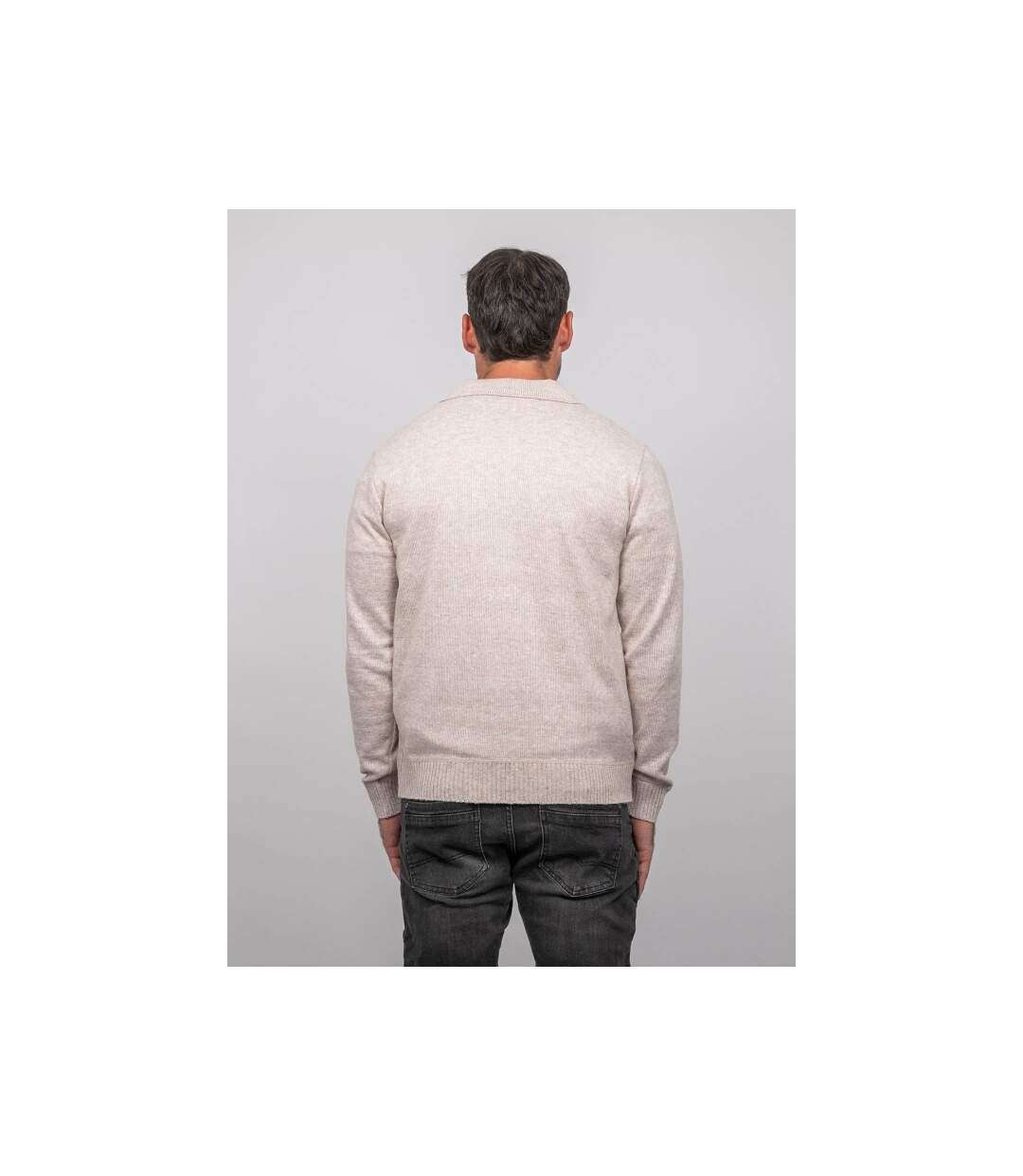 Pull polo maille douce chinée LUBACAT-2