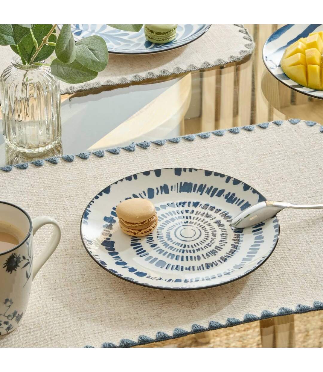Lot de 6 Assiettes à Dessert Umami Rayon 19cm Bleu-3