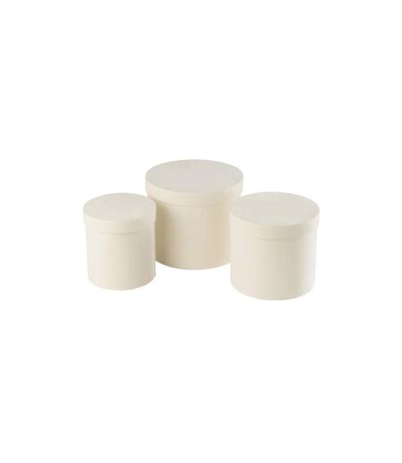 Lot de 3 Boîtes de Rangement Rondes Vaughn 27cm Blanc