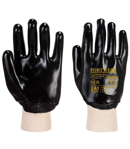 Unisex adult a400 knitted cuff pvc safety gloves xxl black Portwest