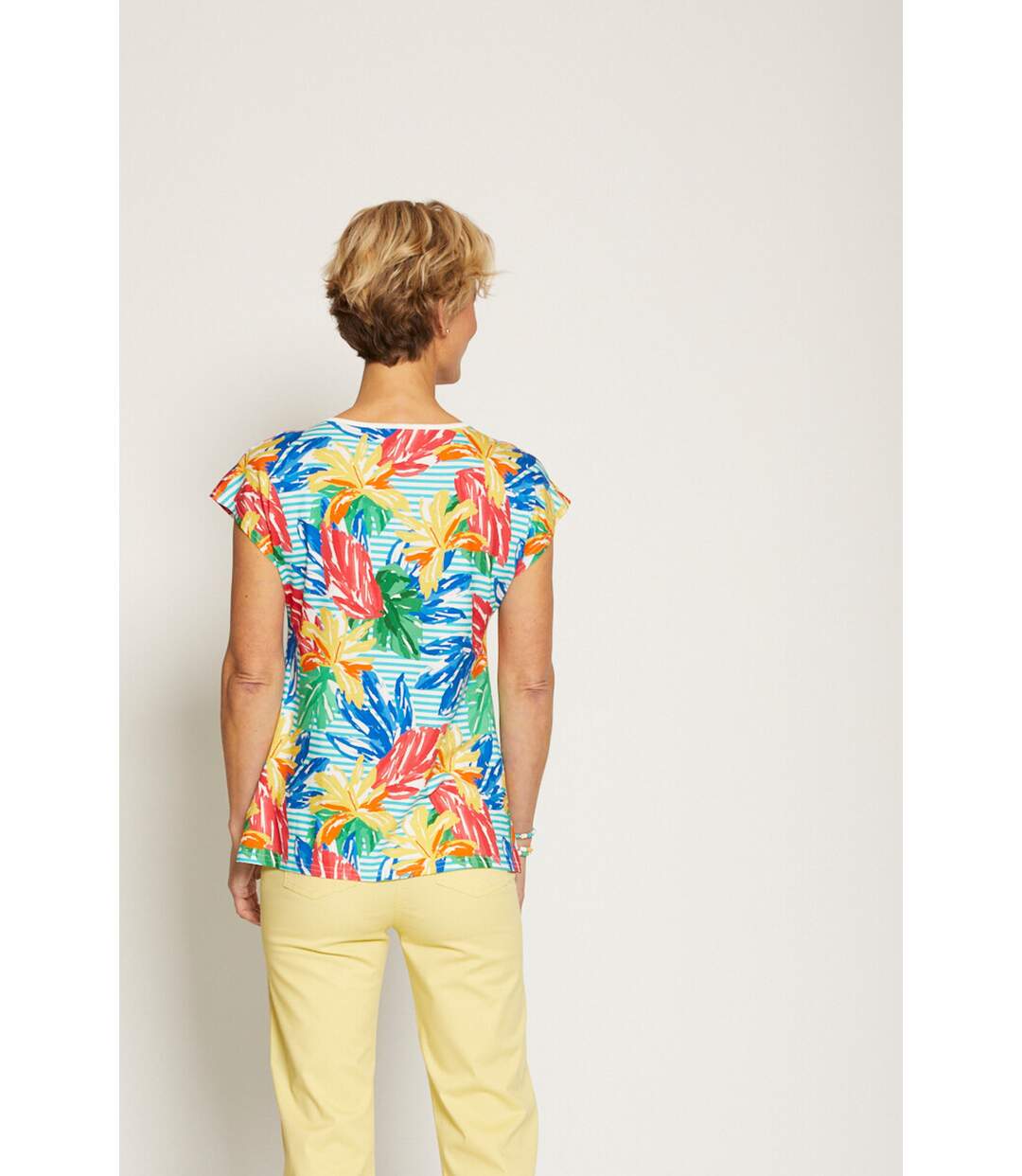 T-shirt imprimé manches courtes kimono-2