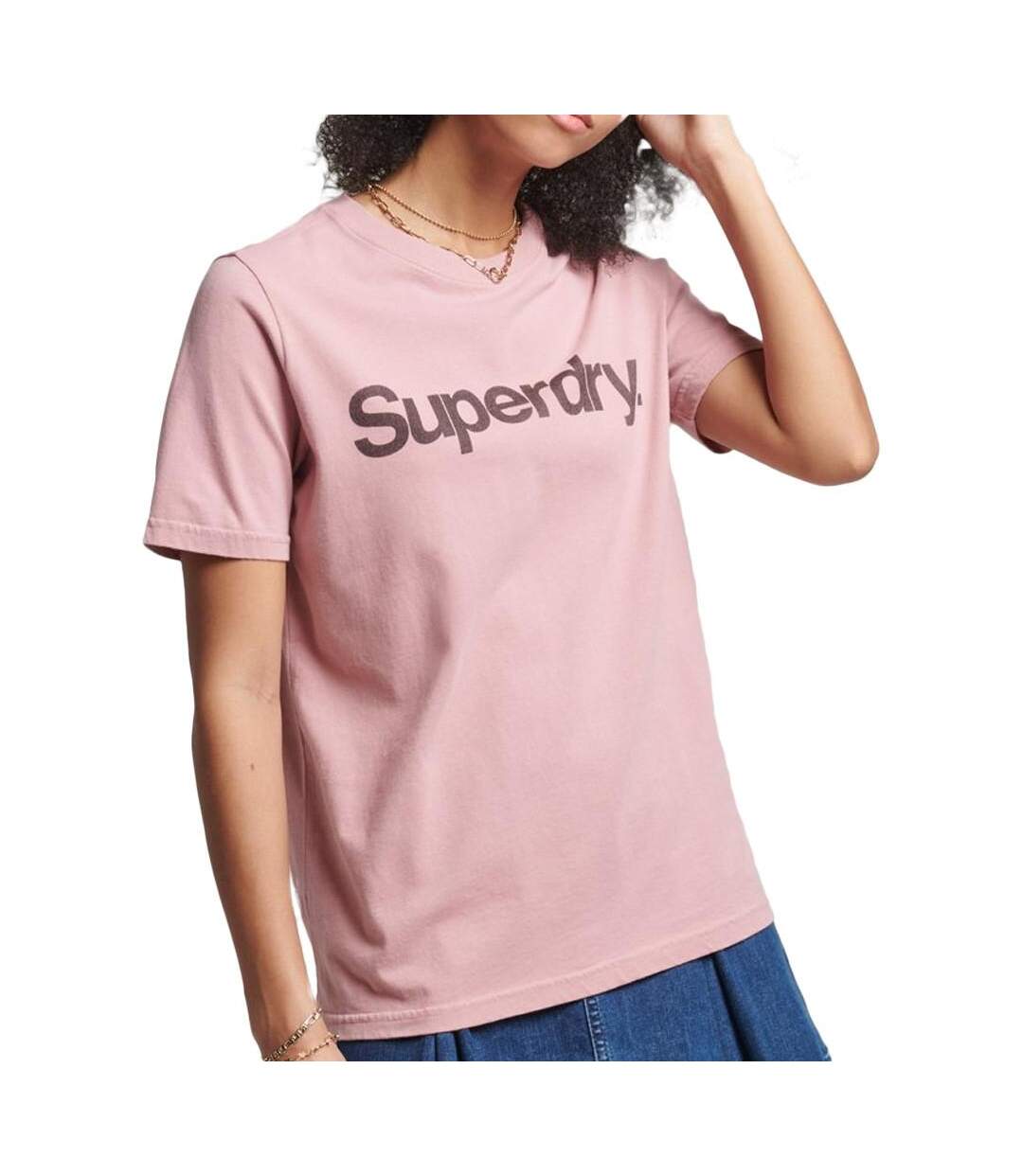 T-shirt Rose Femme Superdry CL Tee - 34-1