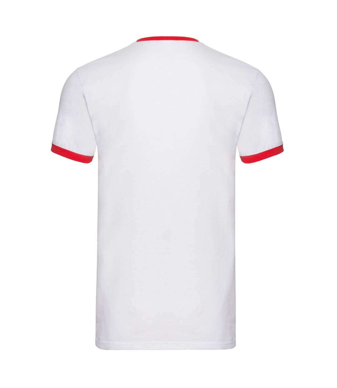 T-shirt Ringer Homme Blanc Rouge Fruit Of The Loom-2