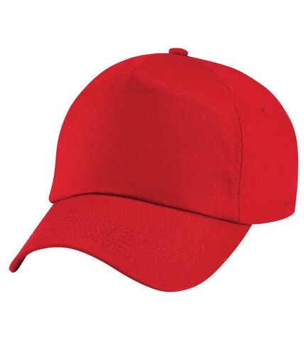 Beechfield Unisex Plain Original 5 Panel Baseball Cap (Pack of 2) (Classic Red)