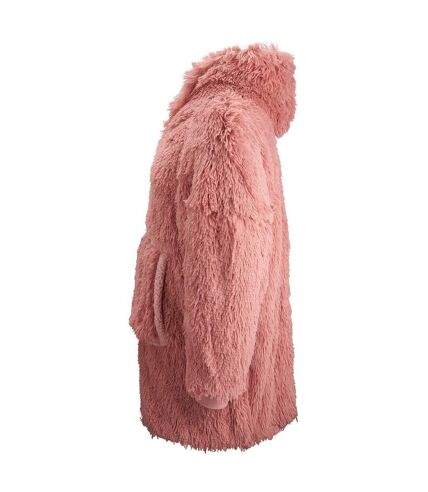 Ribbon Unisex Adult Sherpa Reversible Oversized Hoodie (Pink) - UTRW8224