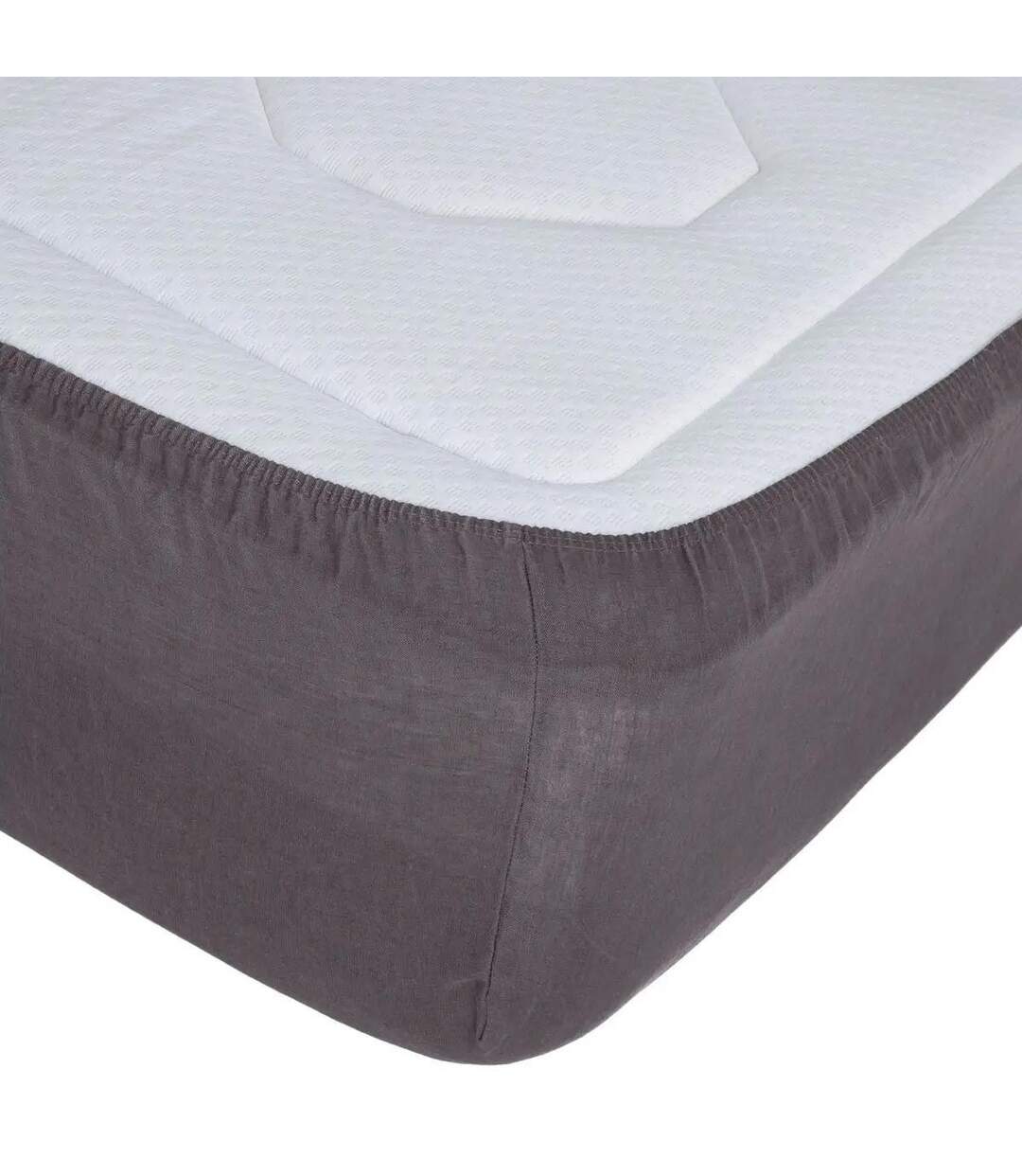 Drap Housse en Lin Adorable 160x200cm Gris Ardoise-2