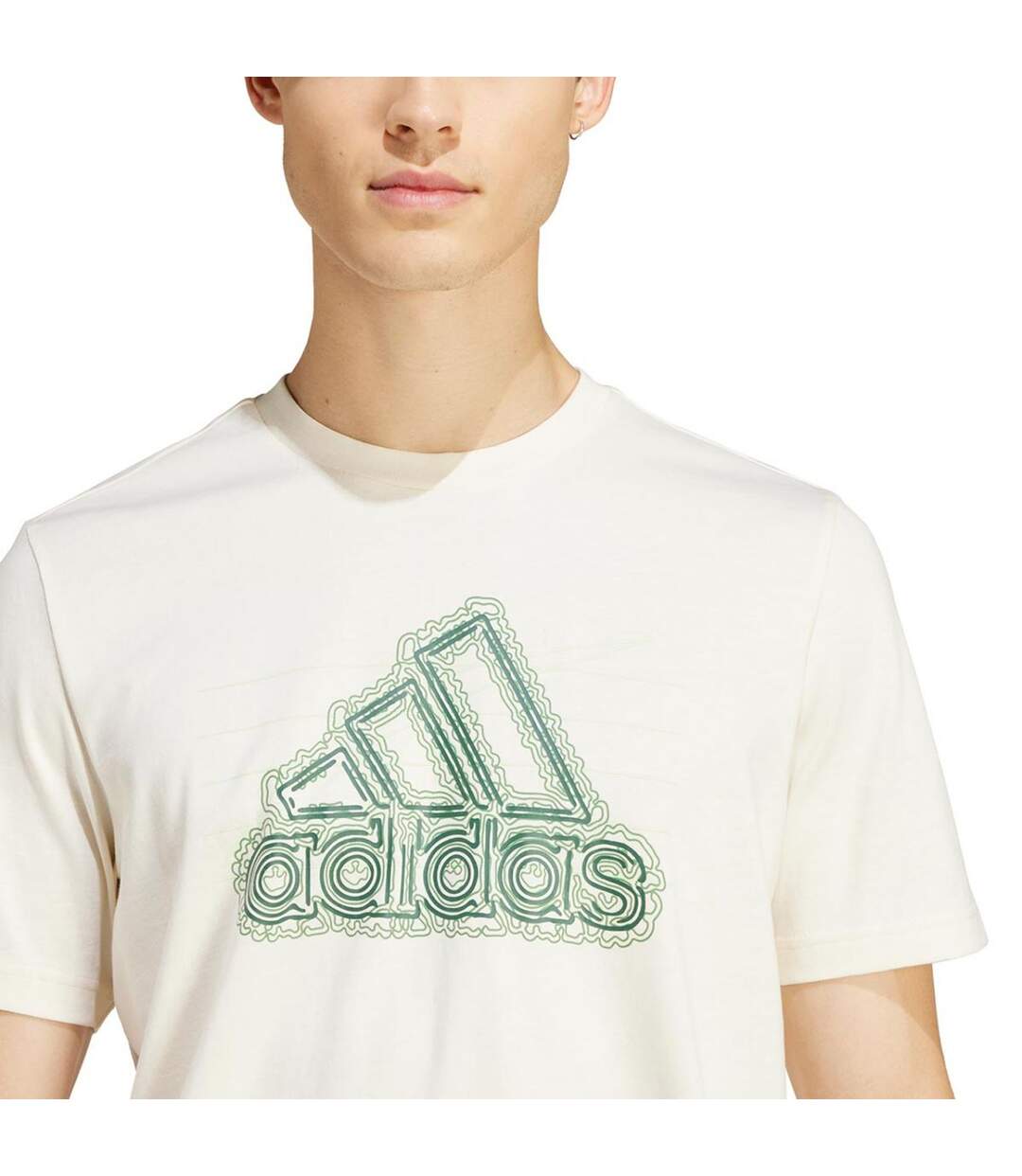 T-shirt Growth Badge Homme Beige Adidas-4