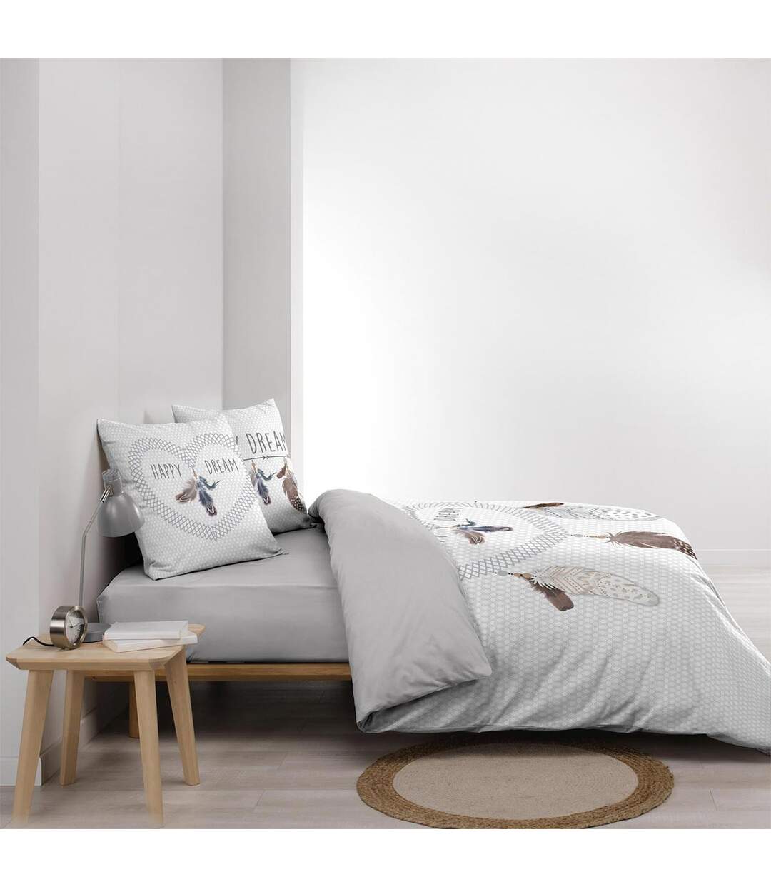 Parure de Lit 3 Pièces Happy Dream 240x220cm Gris-3
