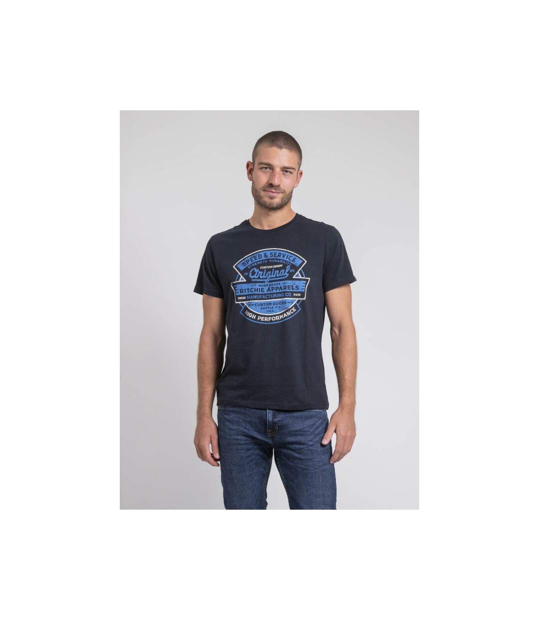 T-shirt col rond pur coton JIROBIN-1
