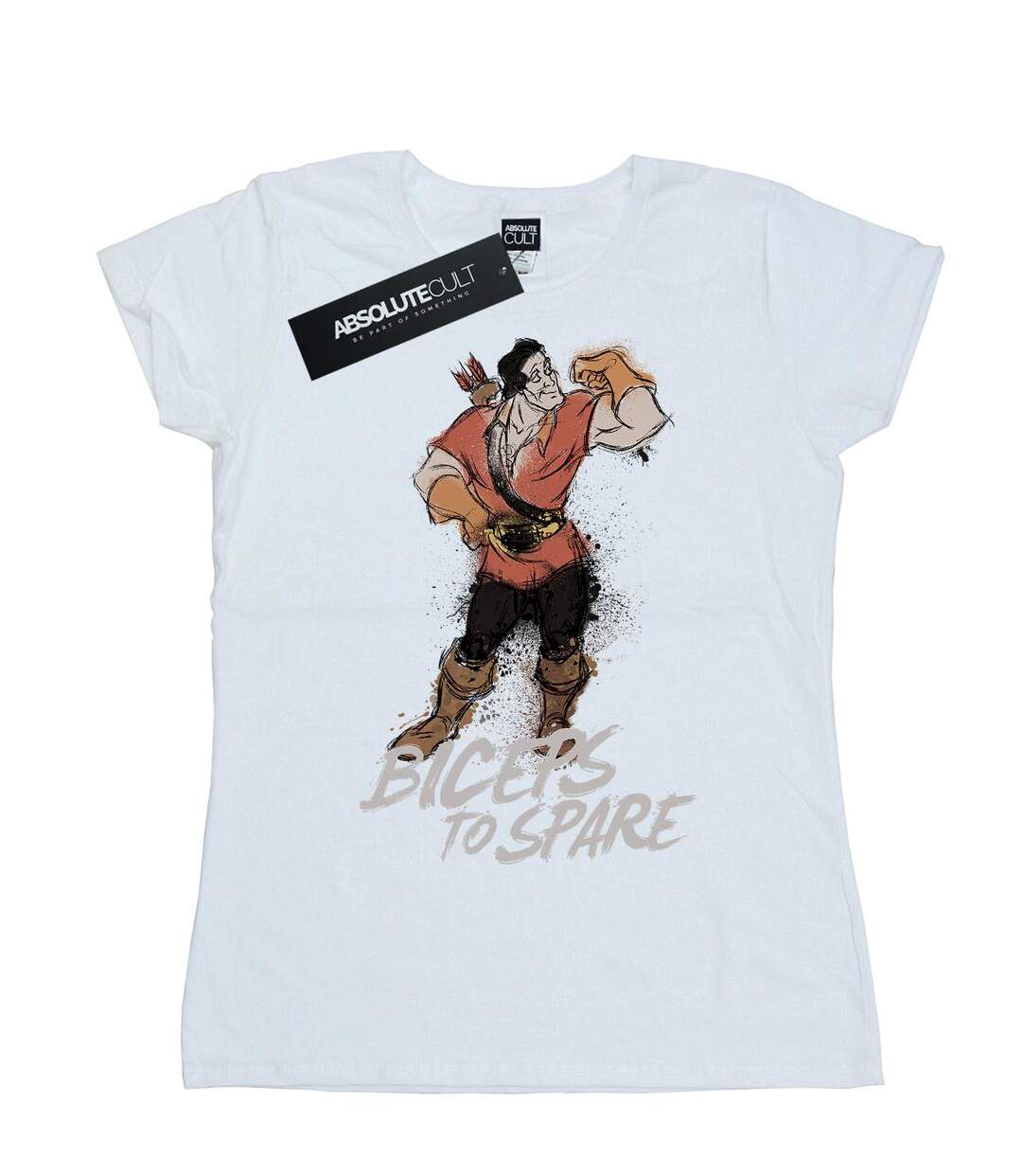 Disney - T-shirt BEAUTY AND THE BEAST GASTON BICEPS TO SPARE - Femme (Blanc) - UTBI14710-1