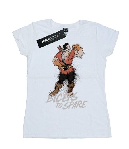 Disney - T-shirt BEAUTY AND THE BEAST GASTON BICEPS TO SPARE - Femme (Blanc) - UTBI14710