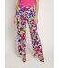 Pantalon fluide stretch, motif fleuri pop-1