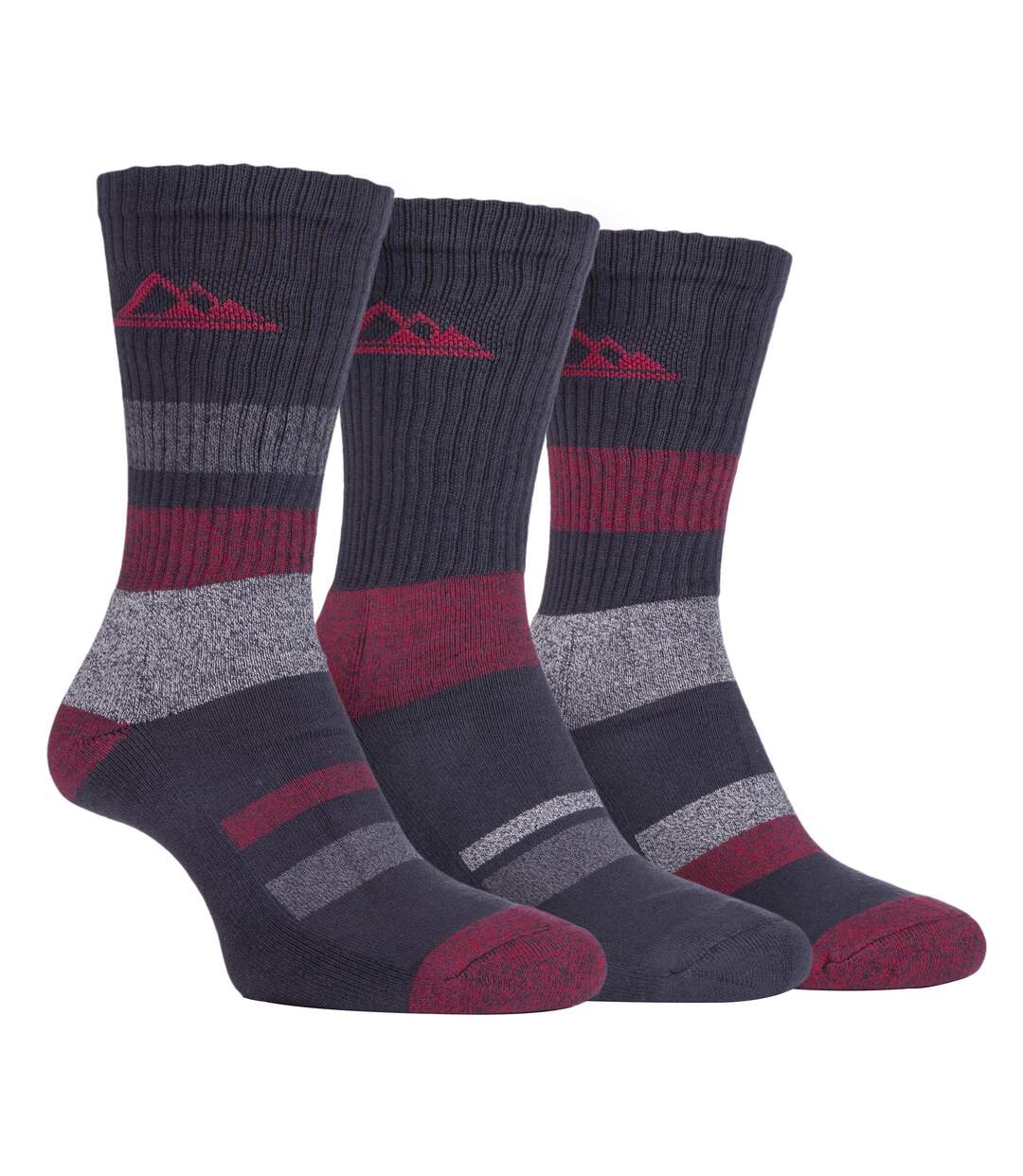 3 Paires Chaussettes de Randonnée Homme Rayées Été