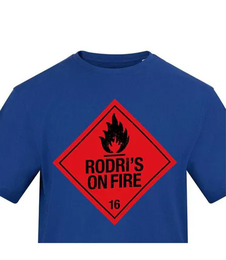 Unisex Adult Rodri Flame T-shirt Blue AWD