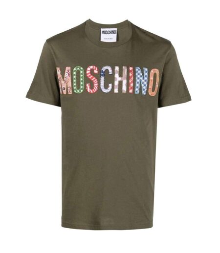 Mens Embroidered Logo T-shirt Green Moschino