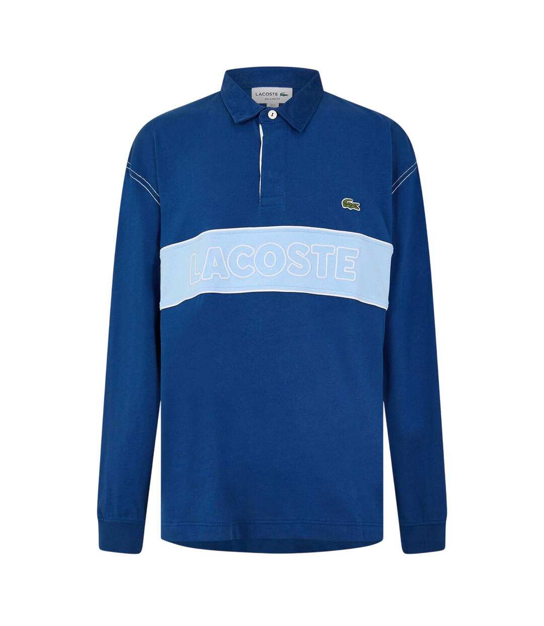 Haut De Rugby Motif/style Logo Brodé Homme Bleu Lacoste-1