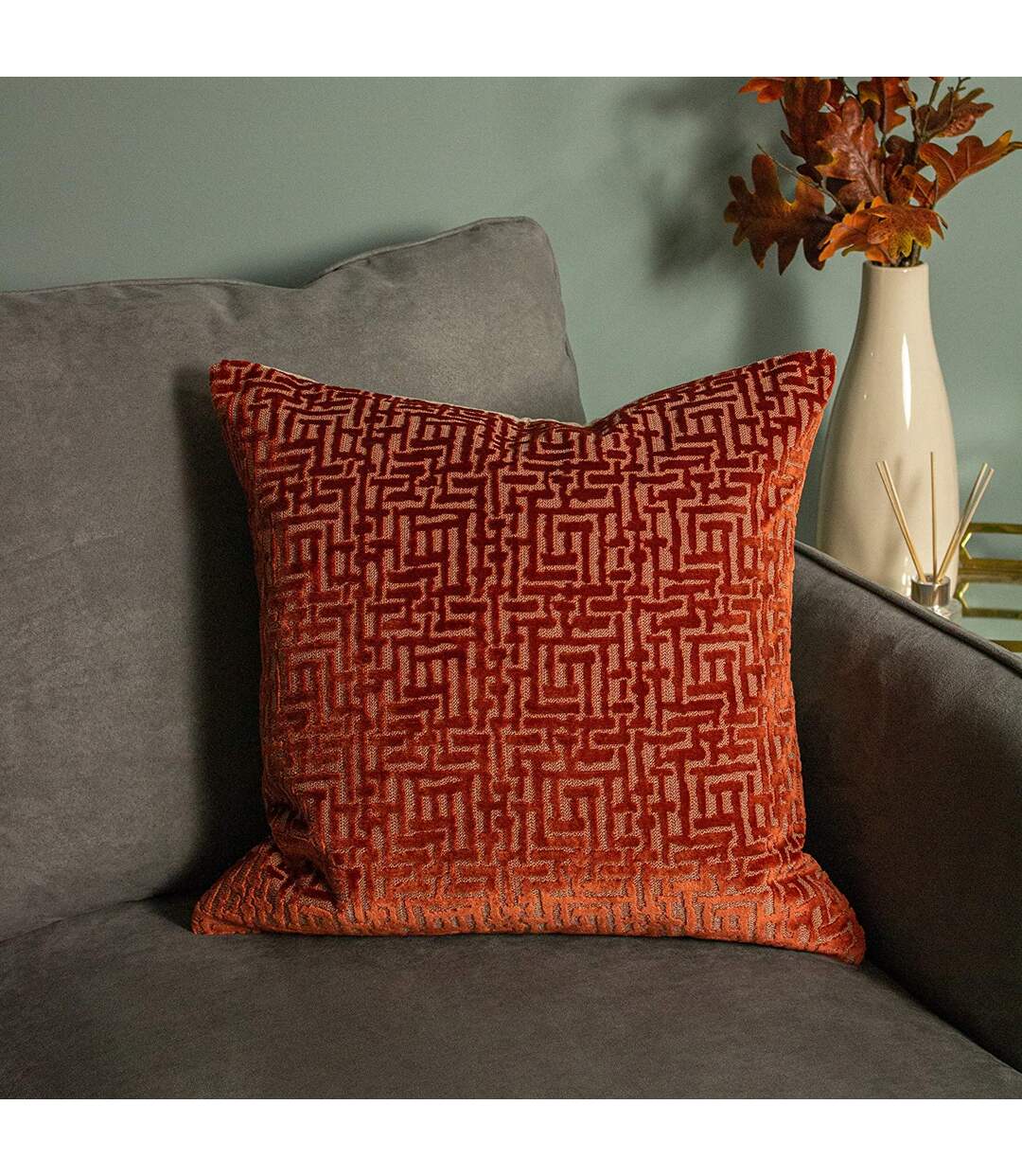 Paoletti Delphi Cushion Cover (Rust) - UTRV1822