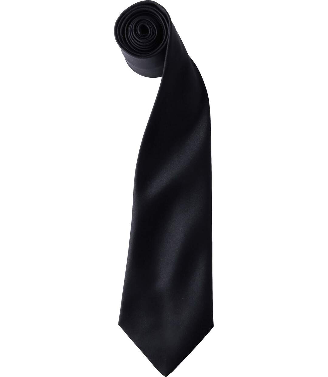 Cravate satin unie - PR750 - noir-2