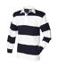 Polo de rugby hommes blanc/bleu marine col blanc Front Row-1