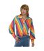 Unisex adult 1970s rainbow shirt multicoloured Smiffys-1