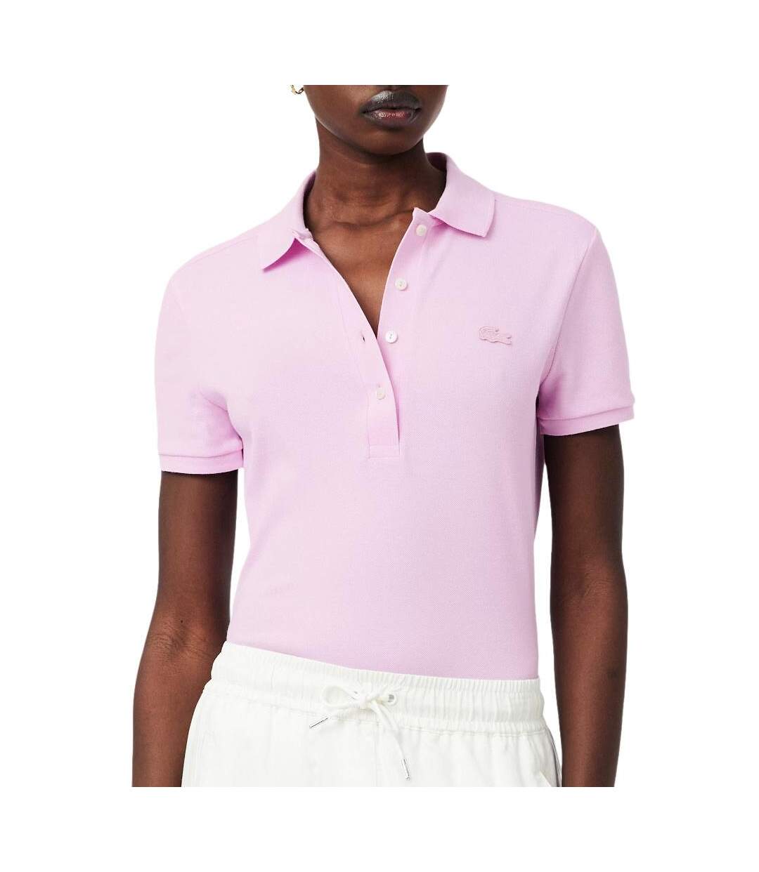 Polo rose très clair femme lacoste pf5462-031-1