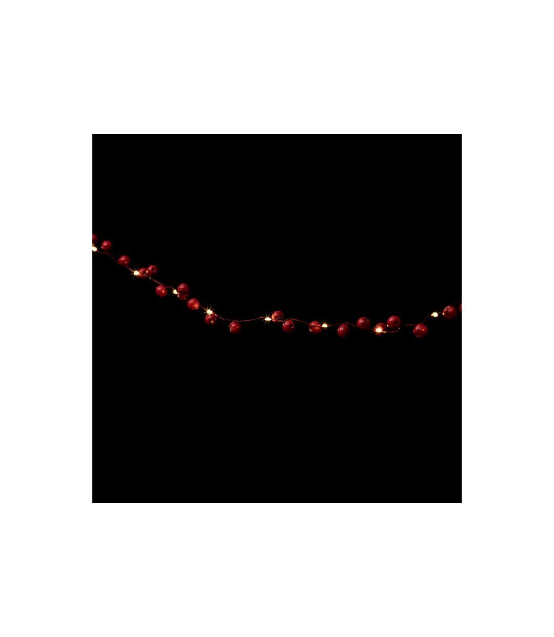 Guirlande Lumineuse Boules Bois 220cm Rouge-1