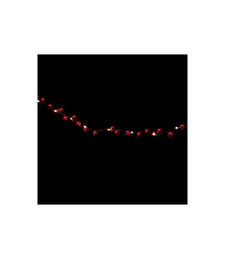 Guirlande Lumineuse Boules Bois 220cm Rouge