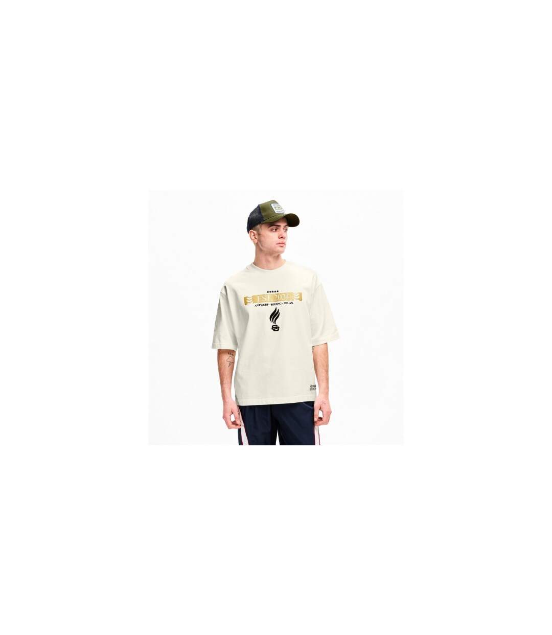 T-shirt Motif/style Logo Laurel Homme Crème Summer Games-1