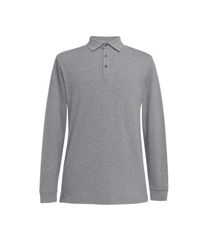 Brook Taverner Mens Frederick Long-Sleeved Polo Shirt (Gray Marl)