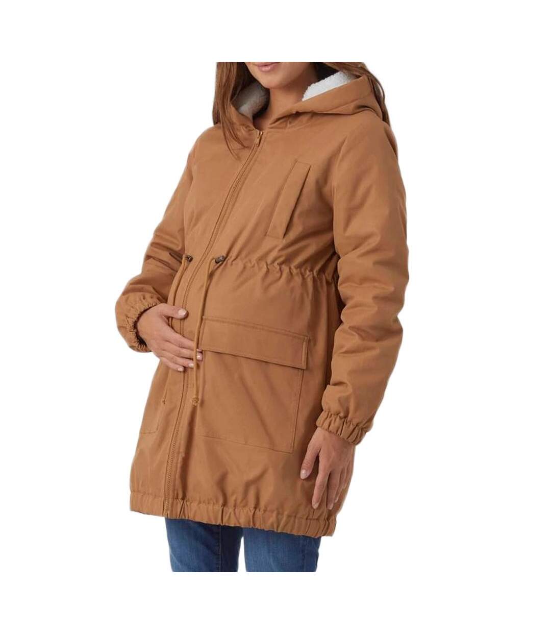 Manteau de grossesse et de portage marron femme mamalicious lisa - s-1