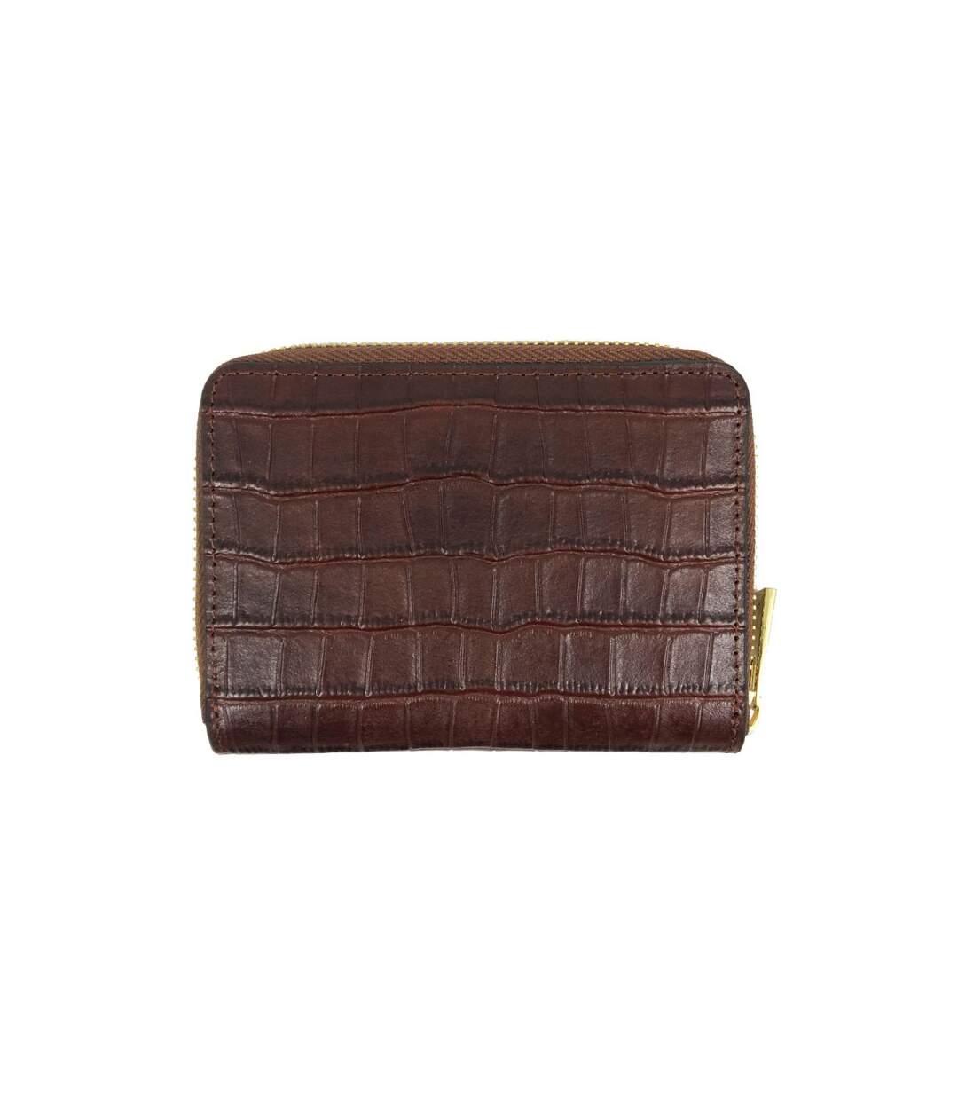 - Portefeuille en cuir croco - marron - 7721-2