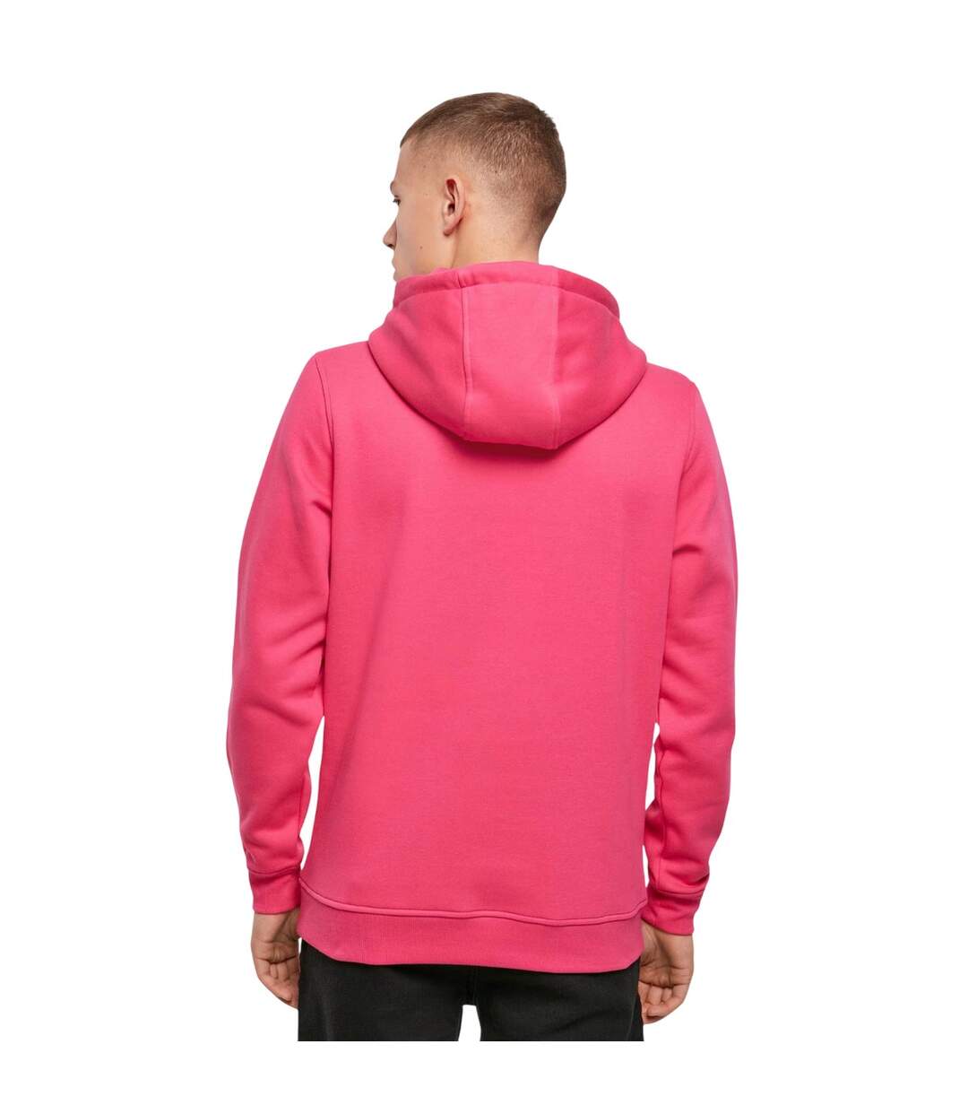 Sweat À Capuche Homme Rose Vif Build Your Brand-3
