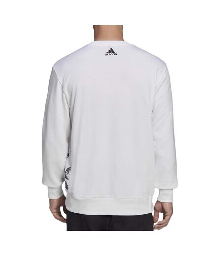 Sweat blanc/noir homme adidas he1779 - l