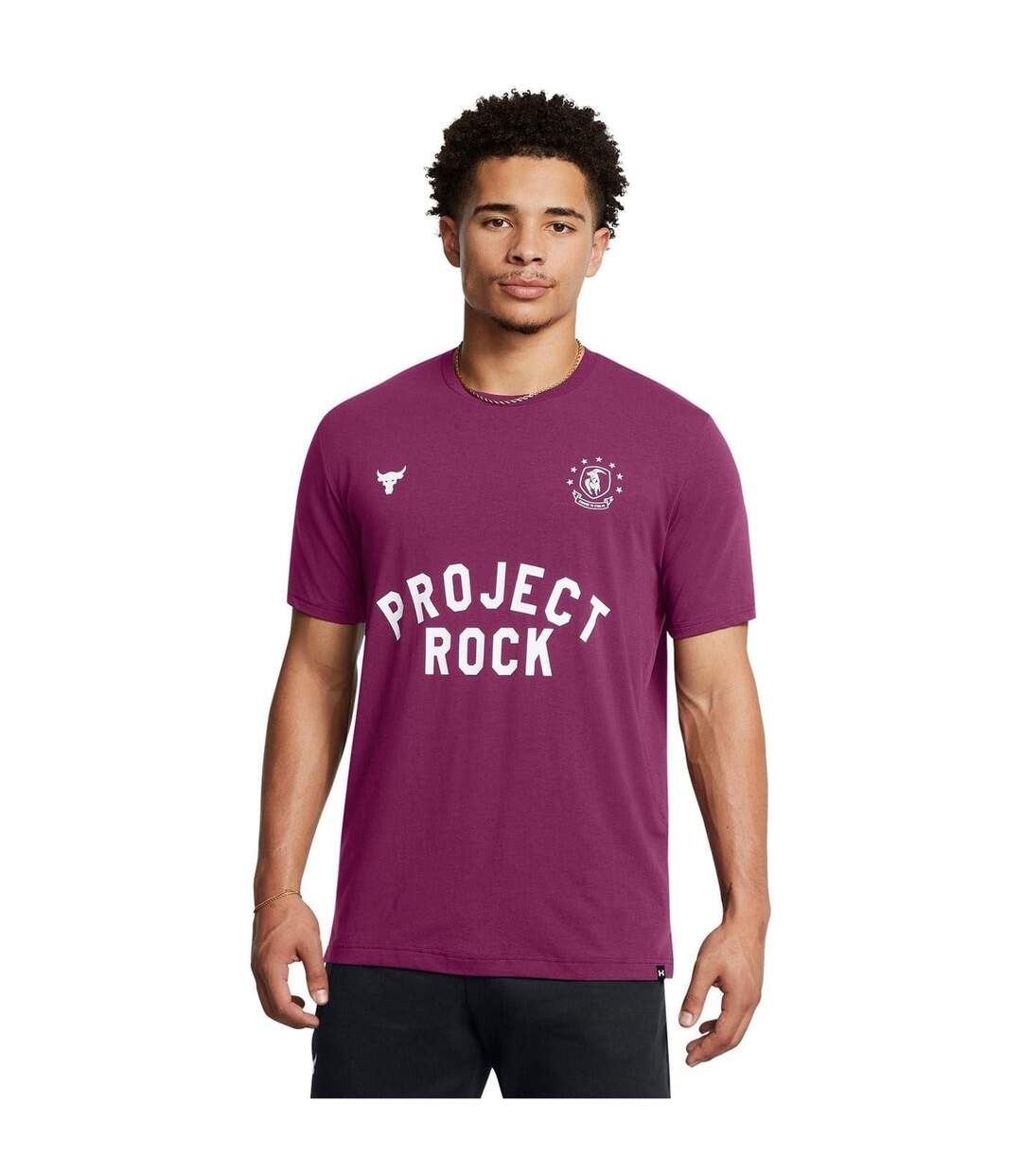 T-shirt Project Rock Homme Violet Under Armour-4