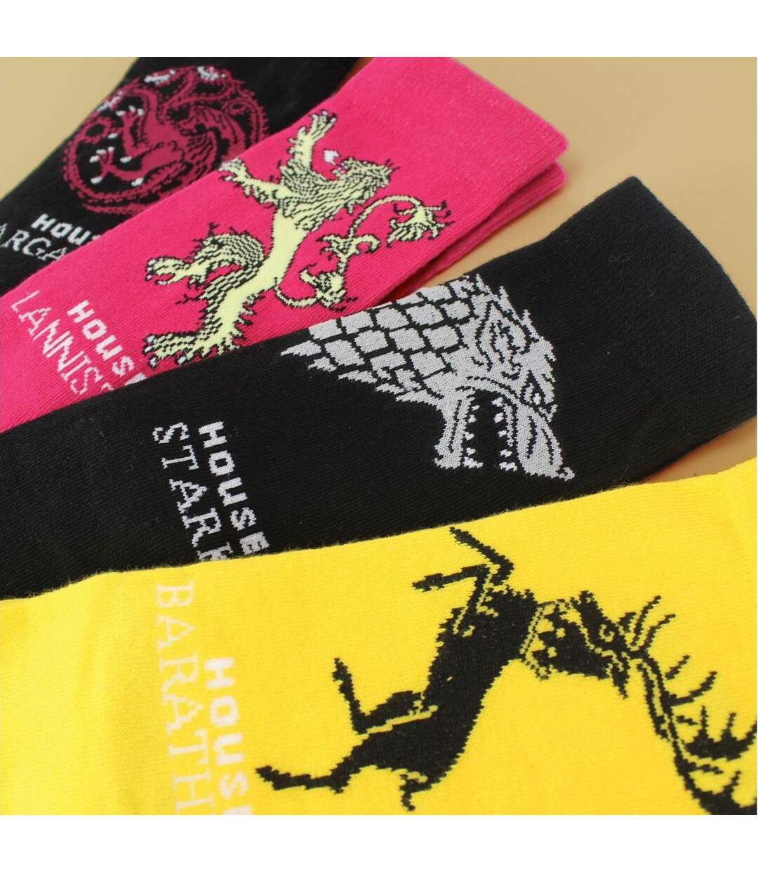 Mens 4 Pack Novelty Game Of Thrones Houses Socks-4