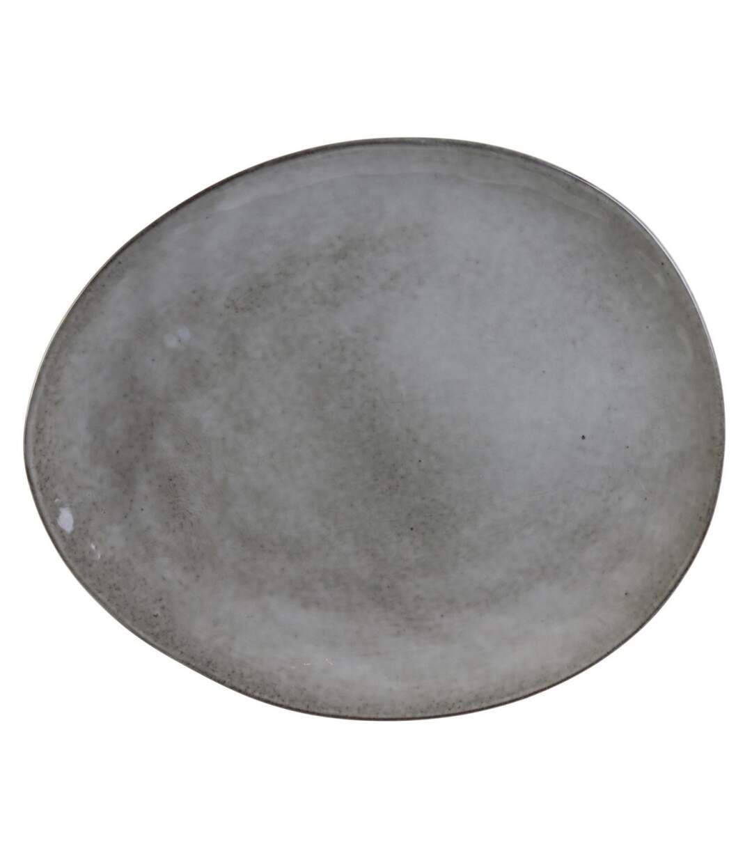 Lot de 6 Assiettes Plates Au Grès 27cm Gris-1
