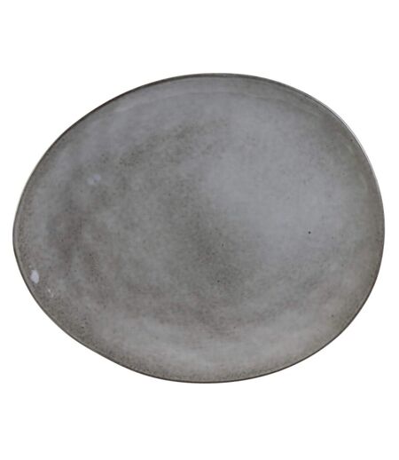 Lot de 6 Assiettes Plates Au Grès 27cm Gris