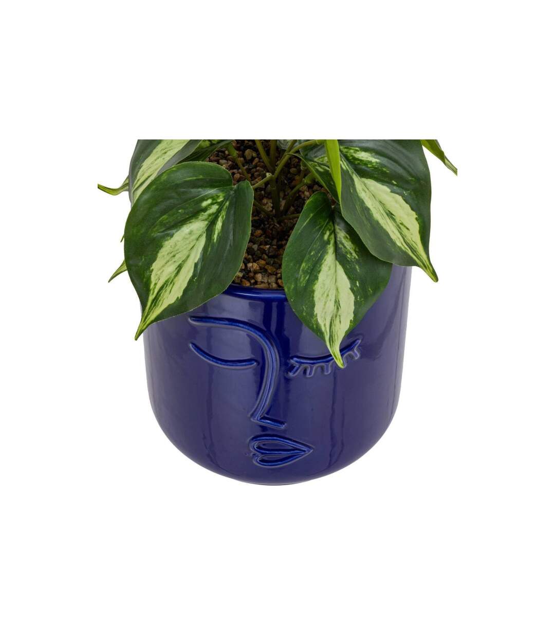 Plante Artificielle en Pot Soleya 30cm Bleu-2