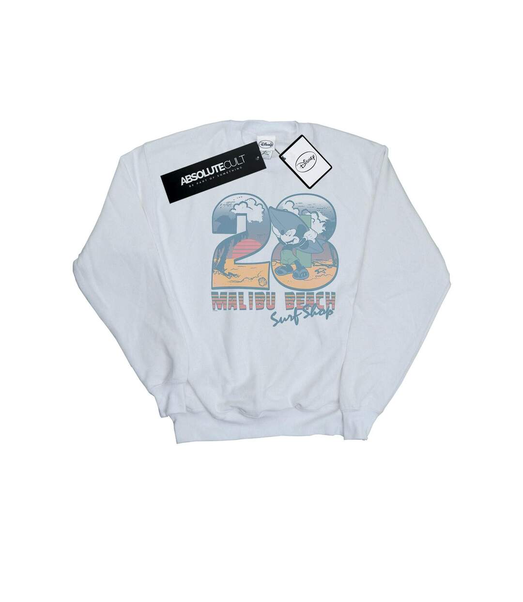 Disney Sweatshirt Mickey Mouse Surf Shop Femme/Ladies (Blanc) - UTBI27858-1