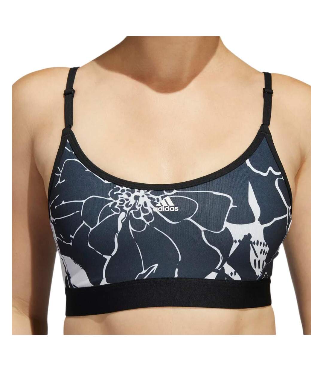 Brassière Imprimé Noir/Blanc Femme Adidas Floral - L A-C-1