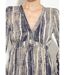 Robe courte col V taille haute plissée-3