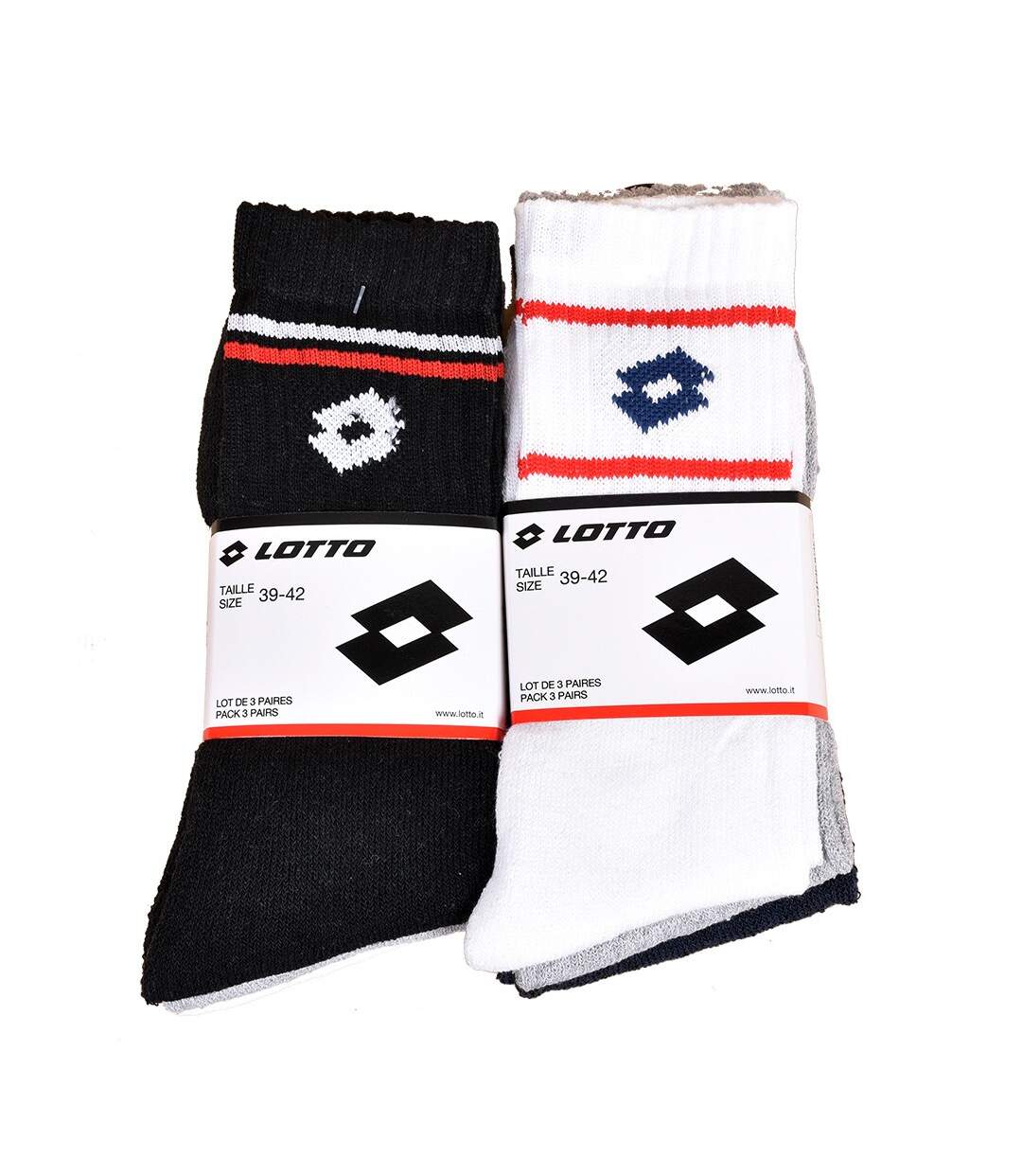 Chaussettes homme LOTTO TENNIS Pack de 6 Paires Assorties