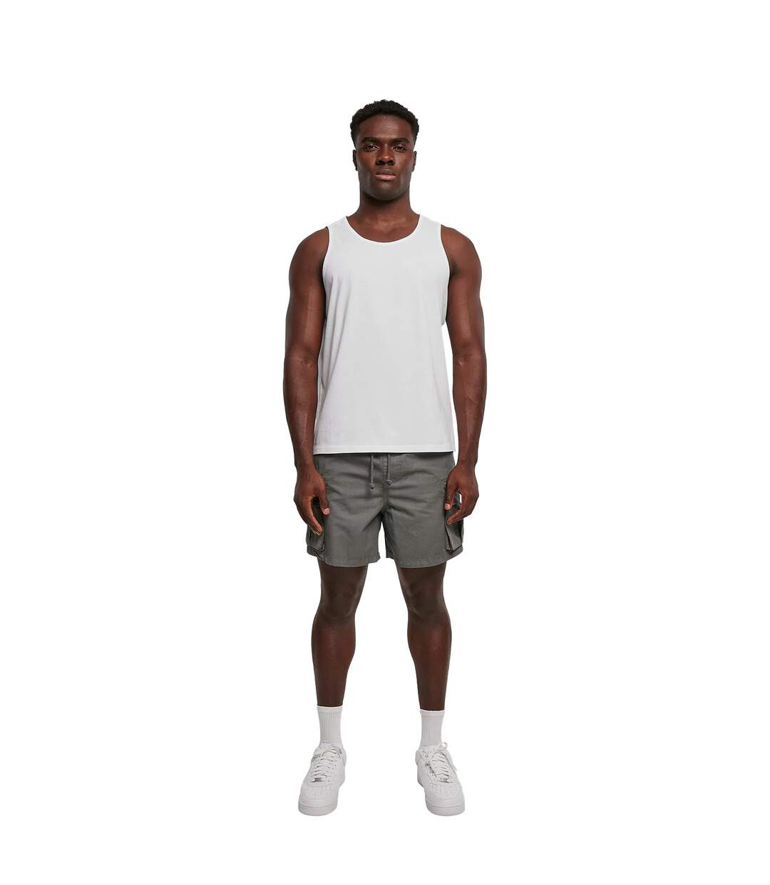 Mens Basic Tank Top Blanc Build Your Brand-1