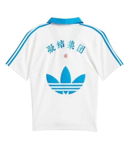 Polo Edison Chen Homme Blanc Bleu Adidas